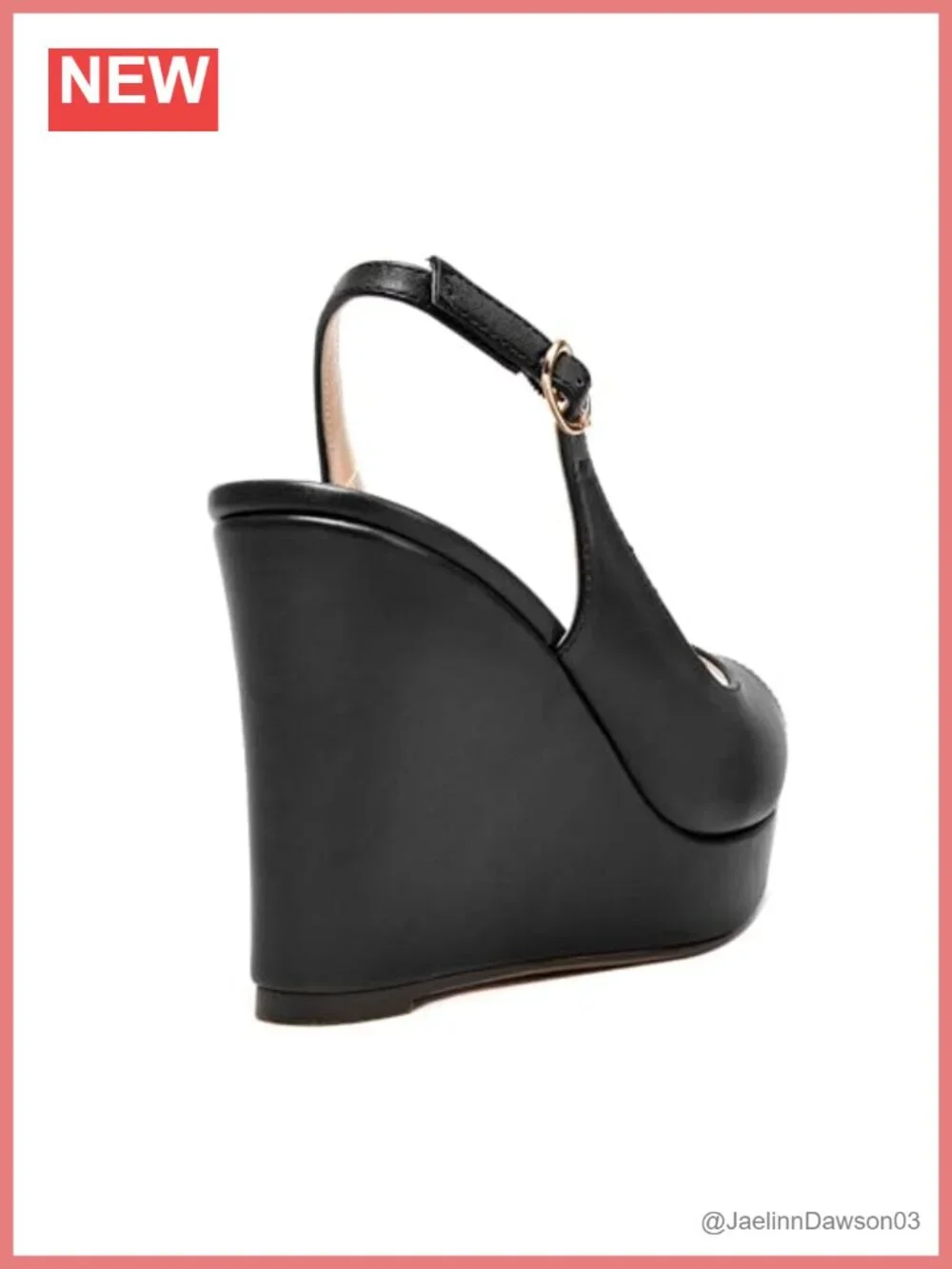 Womens Wedge Heels Platform Peep Toe Pumps Faux Leather Slingback Buckle